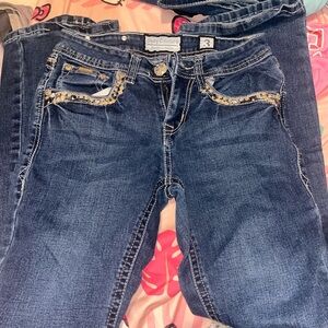 sexy couture premium denim jean, boot cut style, size 3 color blue, y2k